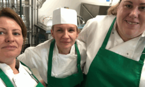 The school cook and her two chefs