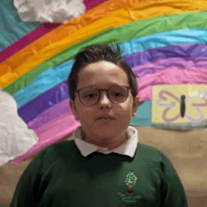 Pupil talking to the camera